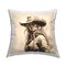 Western Cowgirl Gaze Outdoor Printed Pillow Design by RB, 18 x 7 x 18
